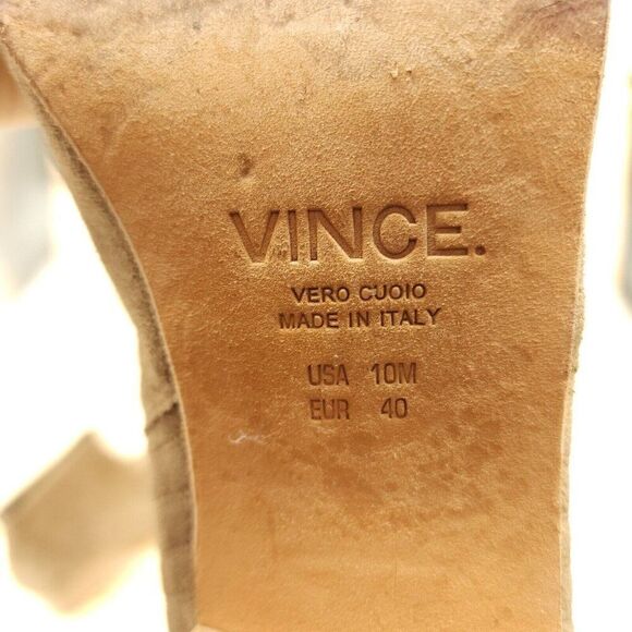 Vince. Women's Ankle Boots Sz 10 Brown Suede Stacked Heel Western Boho Booties - Picture 8 of 10